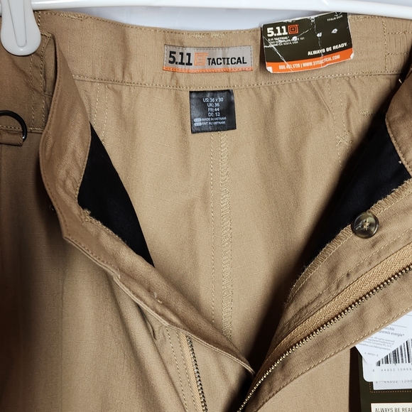 5.11 Taclite Pro Pants 36x30 Relaxed Fit Khaki Cargo Teflon - Picture 11 of 15